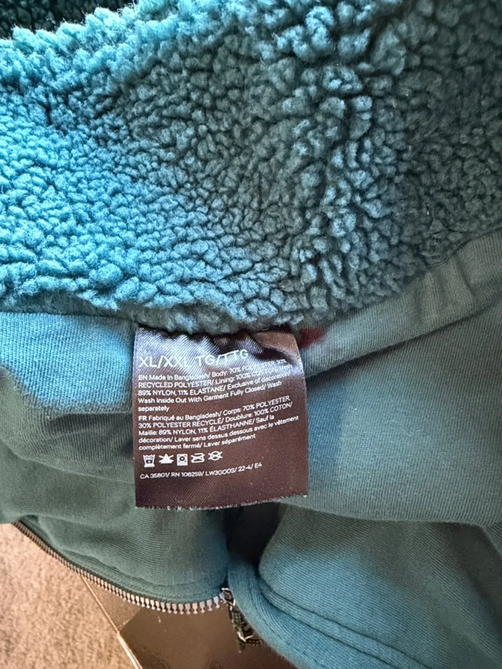 Lululemon Scuba Oversized Cropped Fleece Funnel Neck Green Jasper XL/XXL - Picture 7 of 13